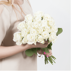 Белые розы 40 см.